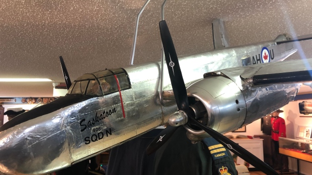 A City of Saskatoon B-25 Bomber model replica.